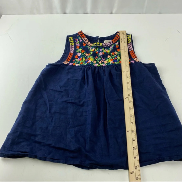J. Crew women's Size 0 Sleeveless Blouse Top Navy Floral - Picture 3 of 6